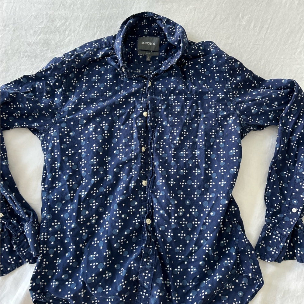 Bonobos blue design button down